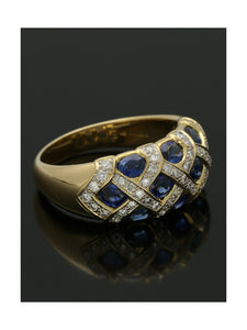 Pre Owned Sapphire & Diamond Ring in 18ct Yellow Gold