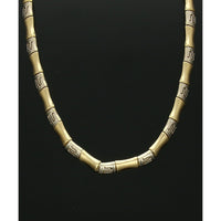 Pre Owned Bar Link Necklace in 18ct Yellow and White Gold