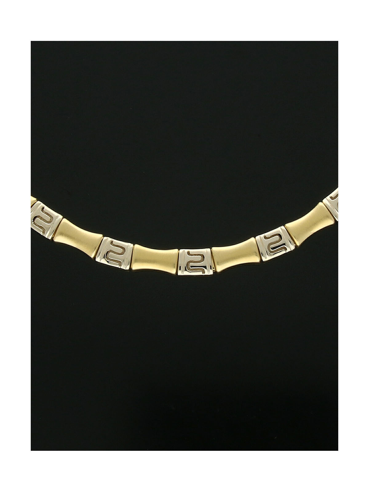 Pre Owned Bar Link Necklace in 18ct Yellow and White Gold