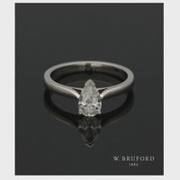 Diamond Solitaire Engagement Ring "The Sophia Collection" Certificated 0.70ct Pear Cut in Platinum