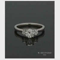 Three Stone Diamond Ring 0.90ct Certificated Round Brilliant Cut in Platinum