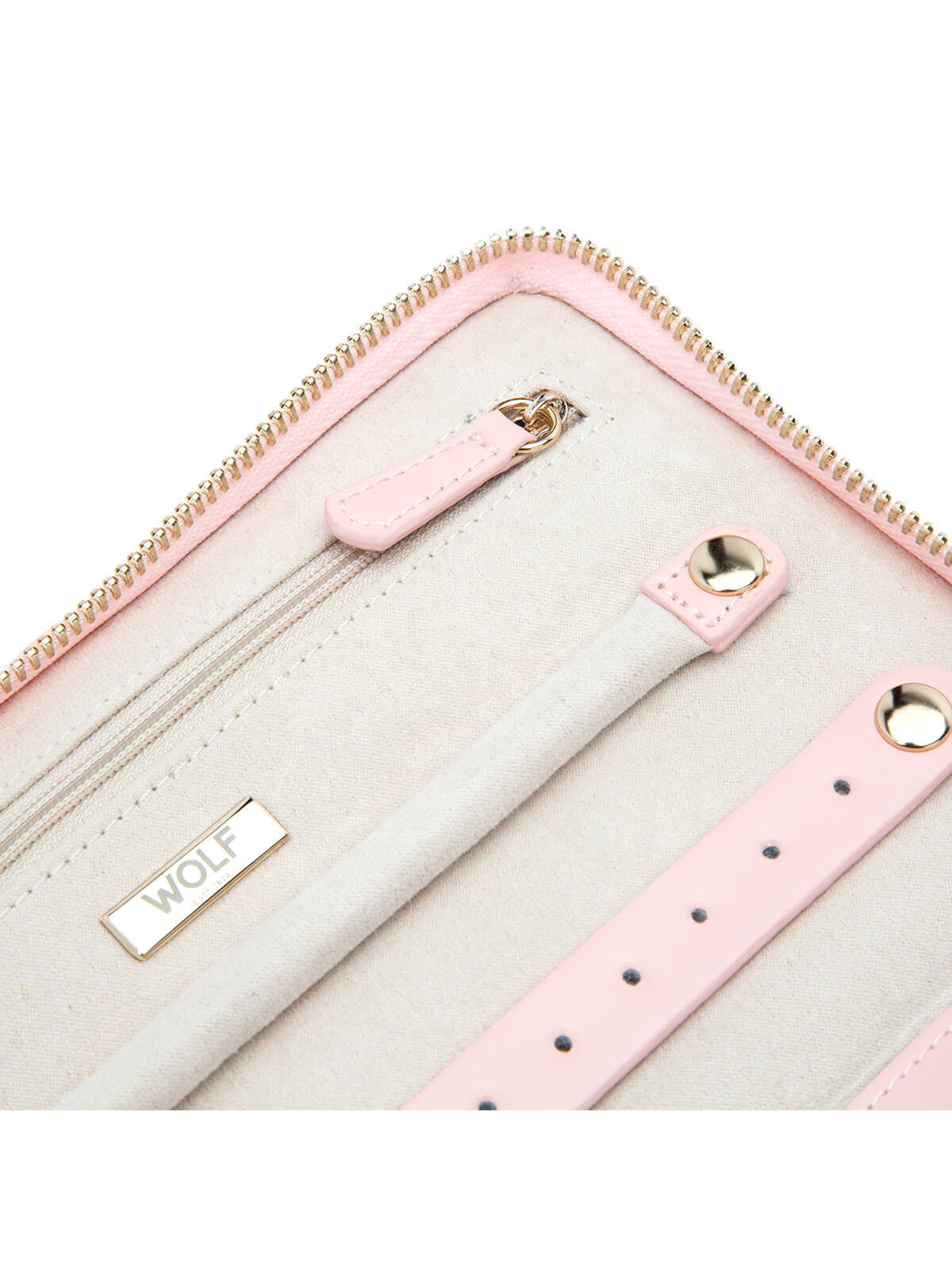 Wolf Caroline Jewellery Zip Portfolio in Rose Quartz 324815