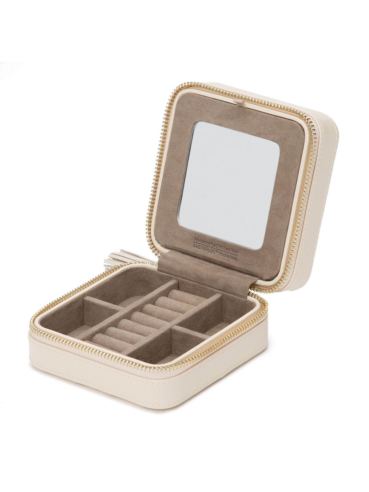 Wolf Caroline Jewellery Travel Box in Cream 329953