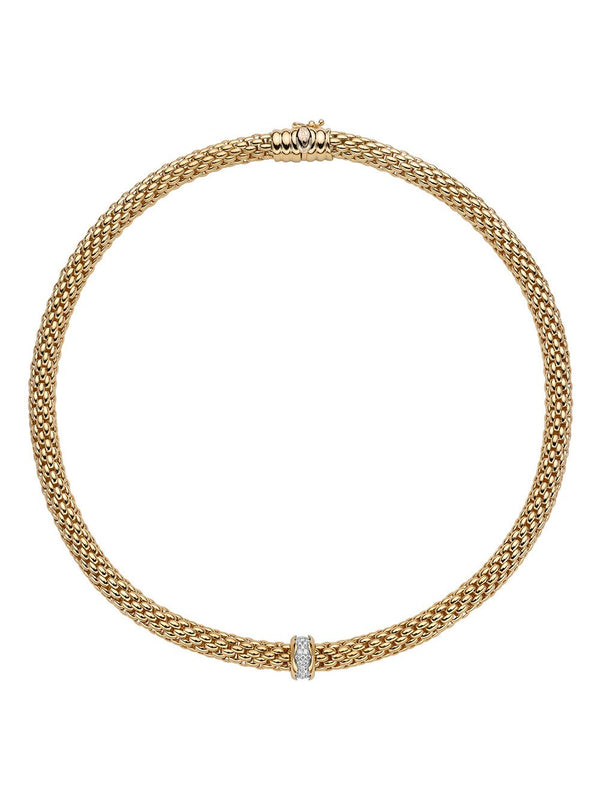 Fope Love Nest Necklace in 18ct Yellow Gold with Diamonds