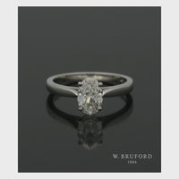 Diamond Solitaire Engagement Ring "The Isabella Collection" Certificated 1.00ct Oval Cut in Platinum