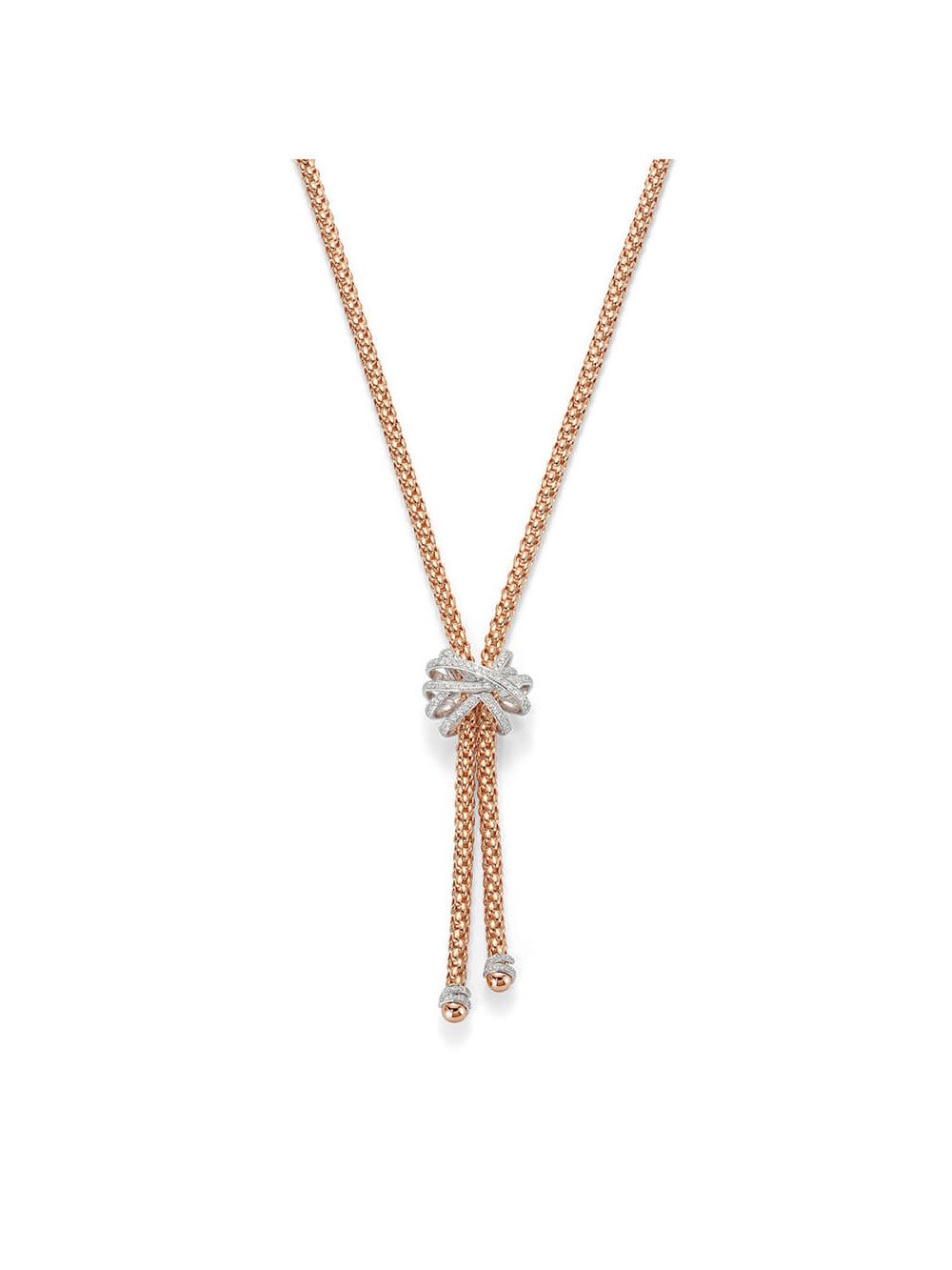 Fope Solo Venezia Necklace in 18ct Rose Gold with Diamonds