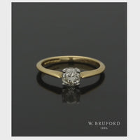 Pre Owned Diamond Solitaire Ring in 18ct Yellow Gold and Platinum