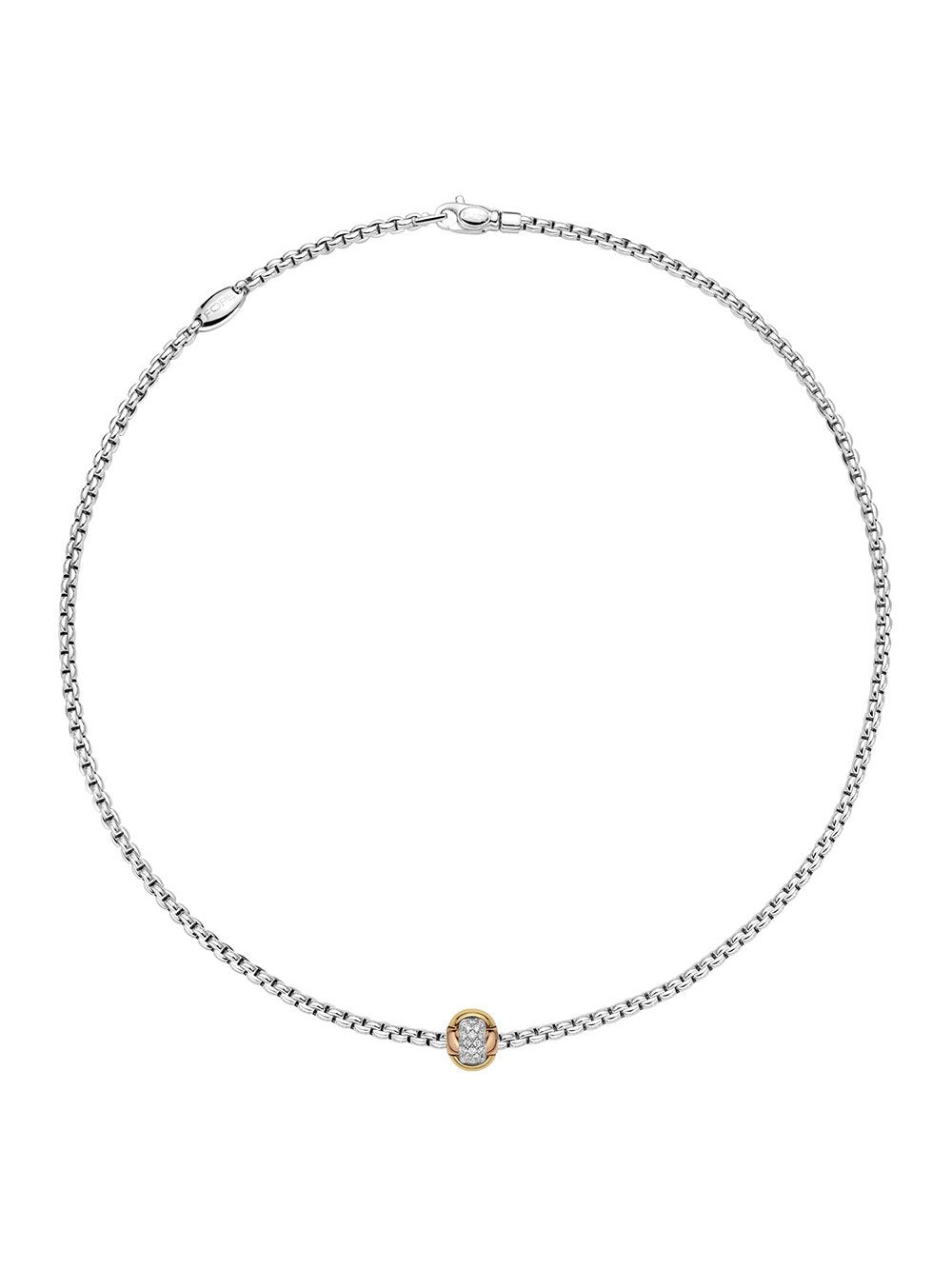 Fope Eka Necklace in 18ct White Gold with Diamonds