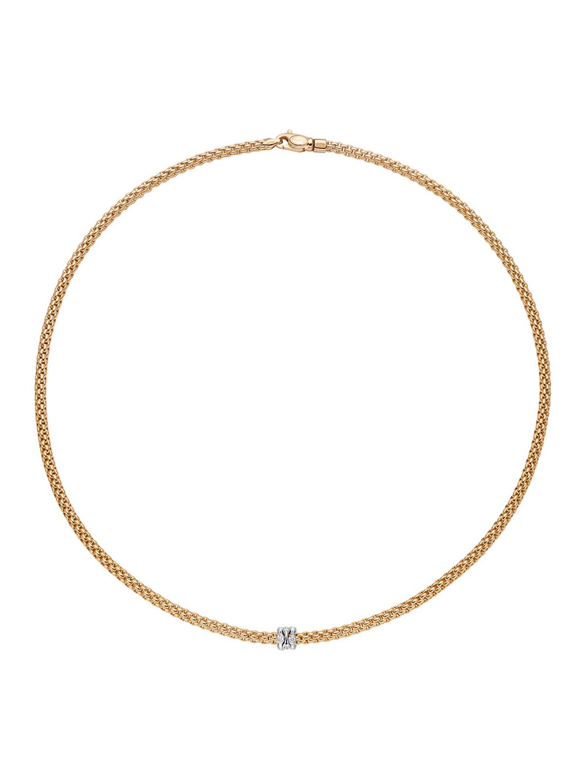 Fope Prima Necklace in 18ct Yellow Gold with Diamonds