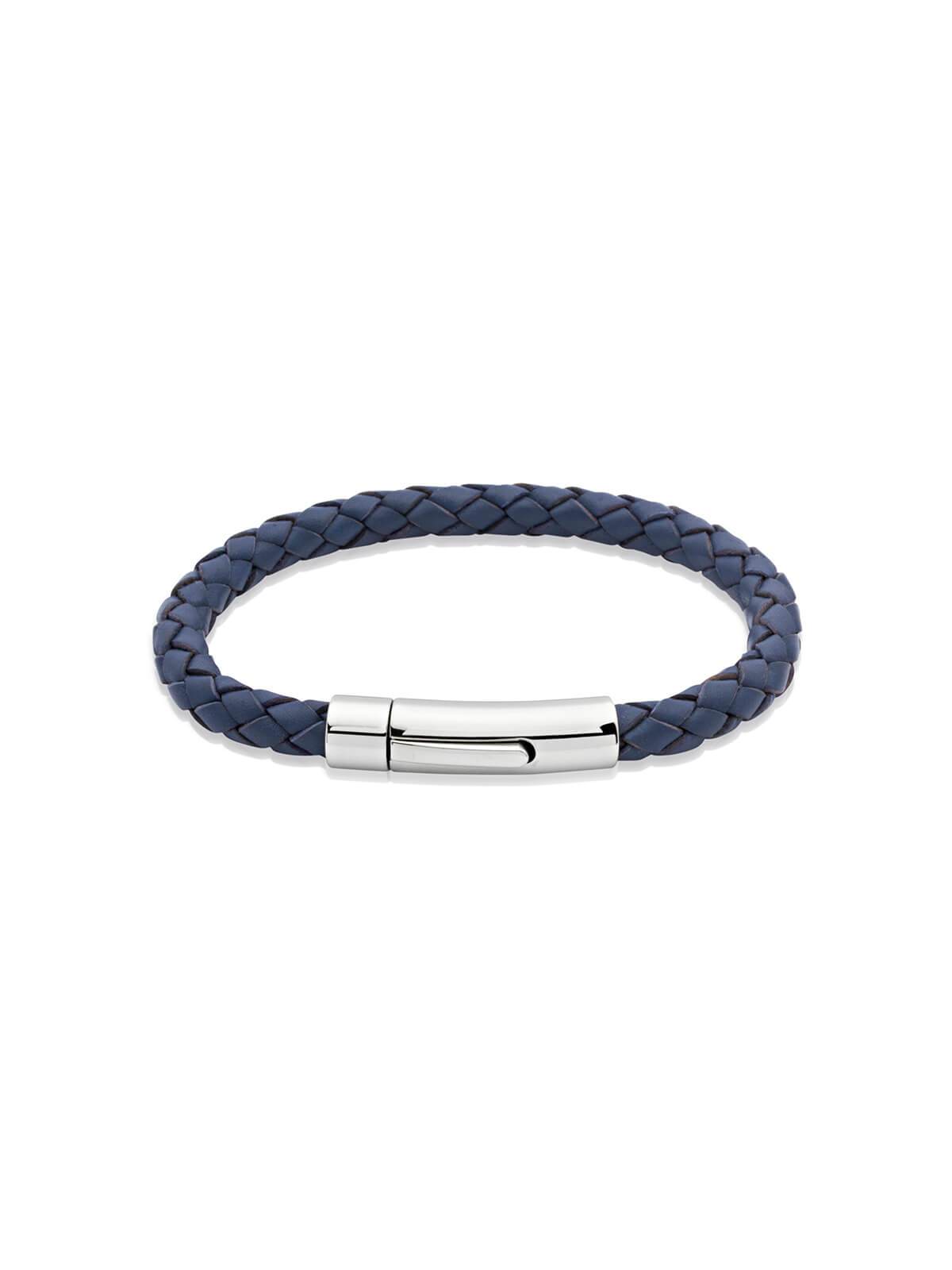 Unique & Co. 21cm Blue Leather Bracelet A40BLUE/21CM