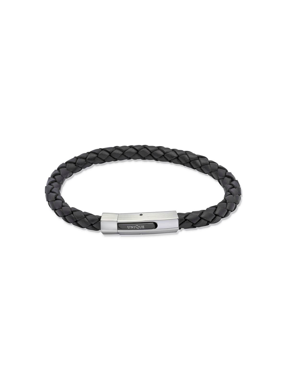 Unique & Co. 21cm Black Leather Bracelet B176BL/21CM