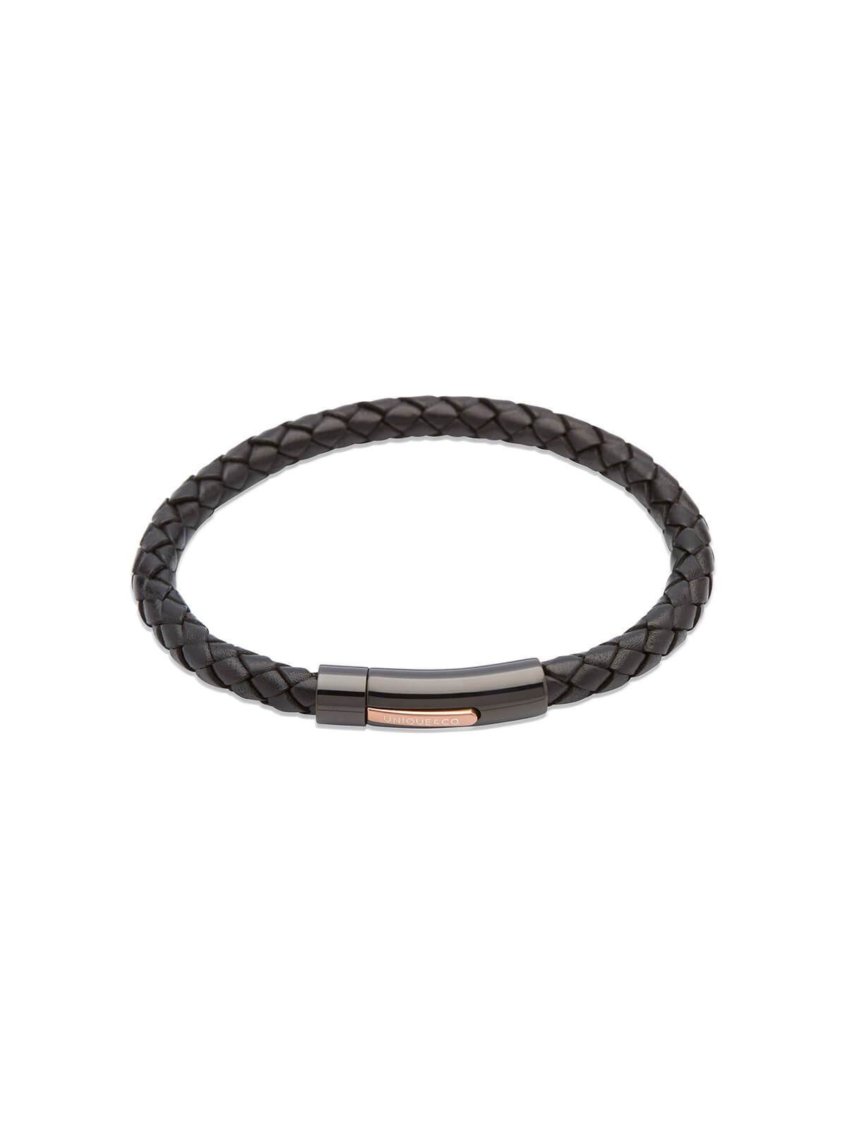 Unique & Co. 21cm Black Leather Bracelet B320BL/21CM