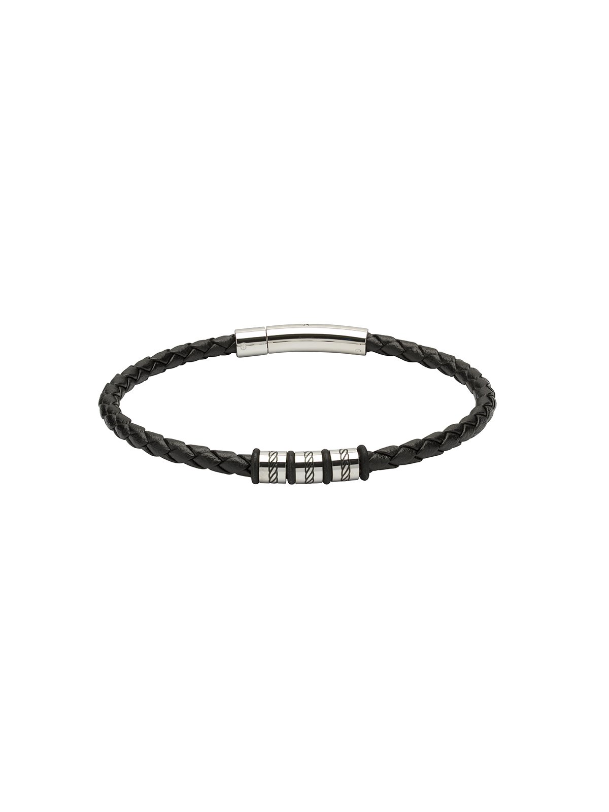 Unique & Co. 21cm Black Leather Bracelet B375BL/21CM