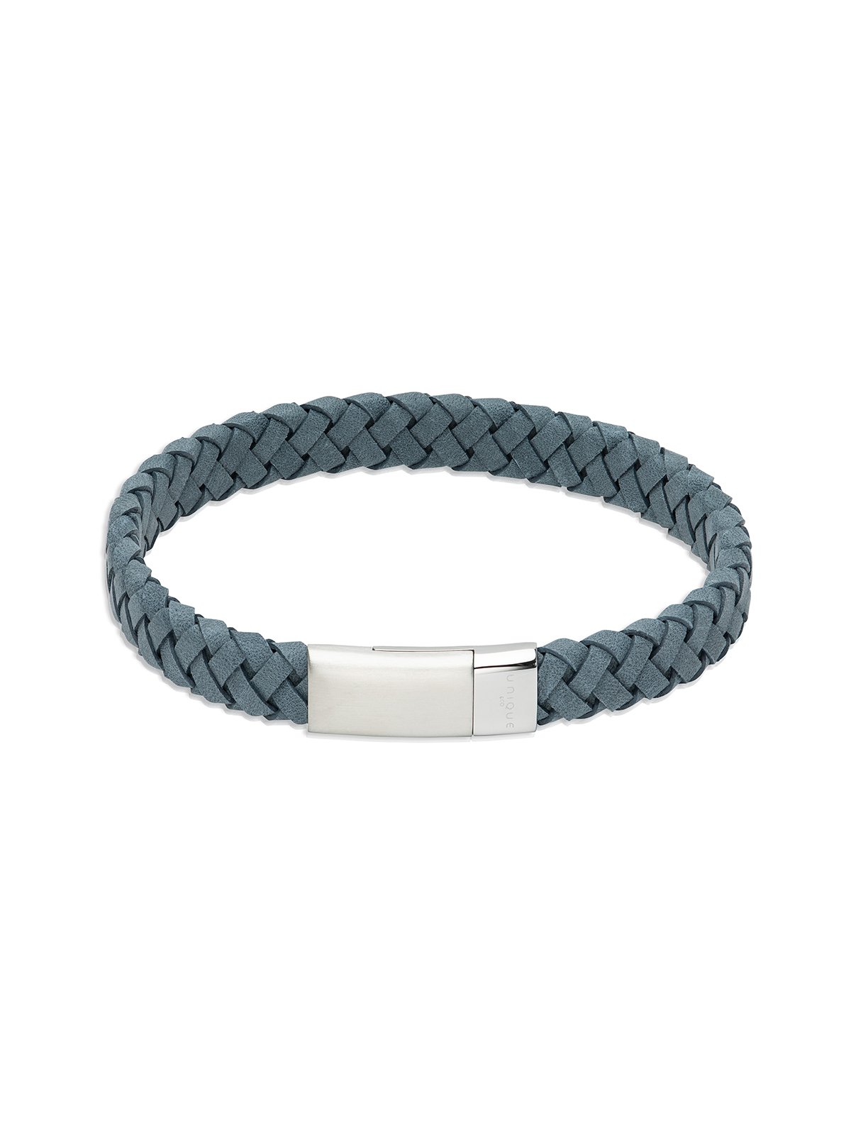 Unique & Co 21cm Antique Blue Leather Bracelet with Steel Clasp