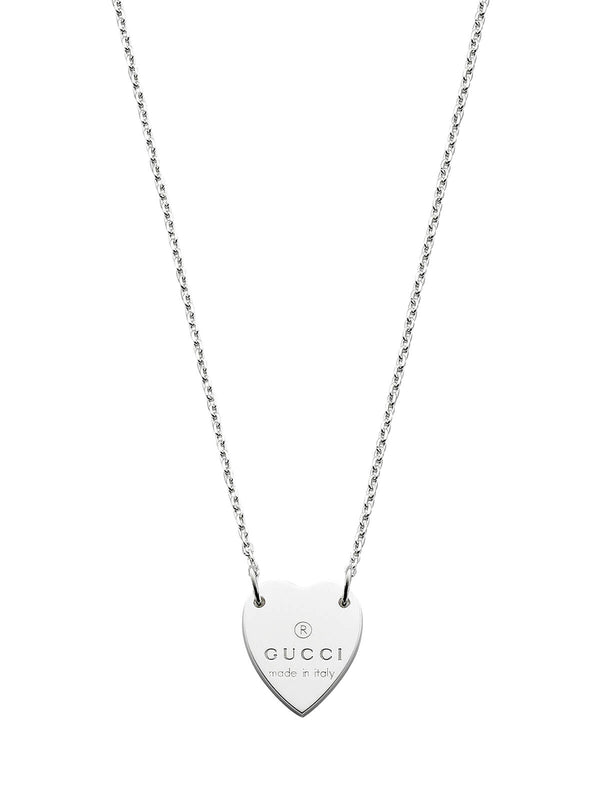 Gucci Trademark Heart Silver Necklace