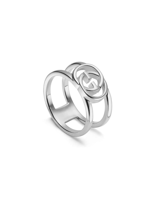 Gucci Interlocking G Ring 9mm in Silver - Size 16