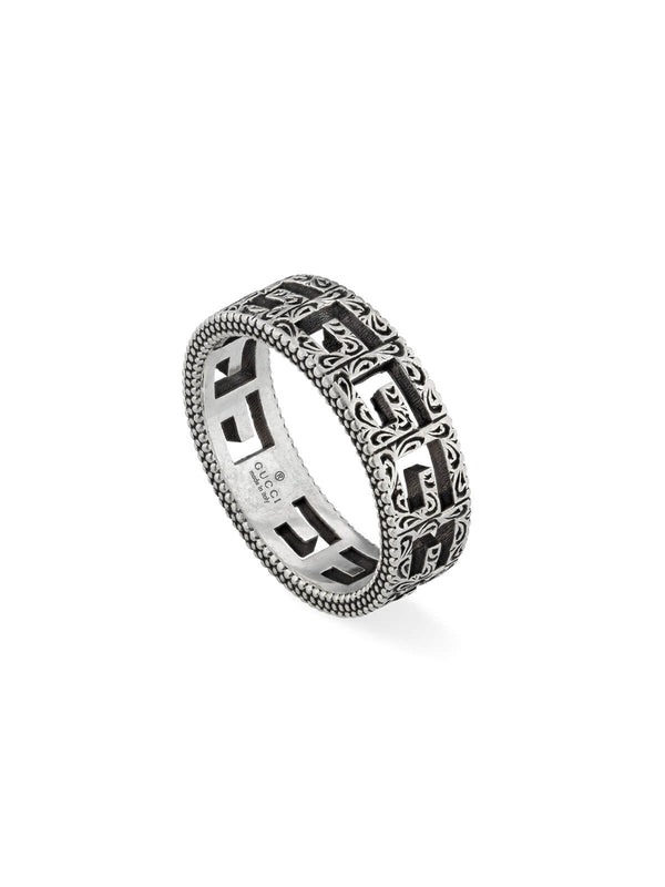 Gucci G Cube Ring 6mm in Silver - Size 18