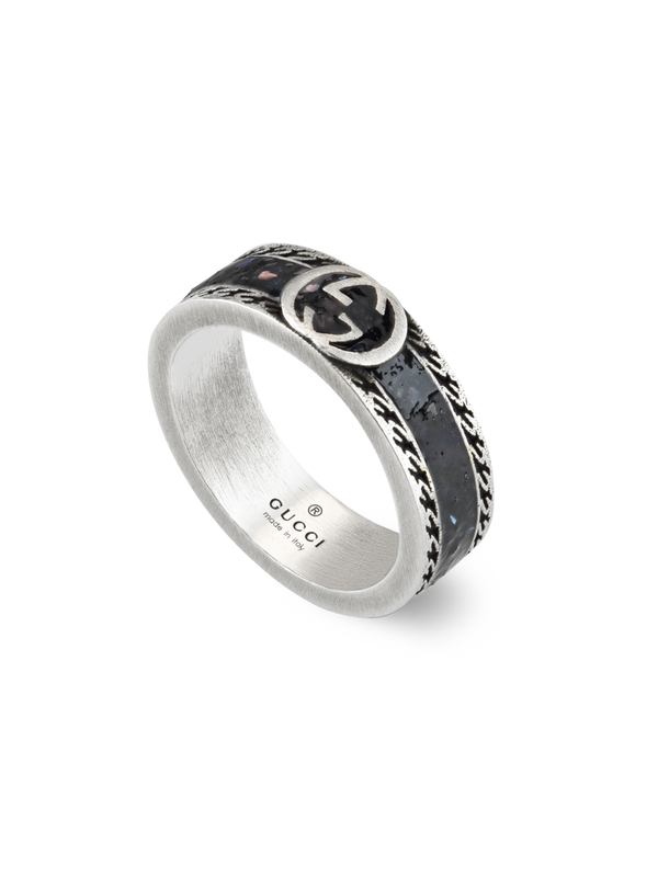 Gucci Interlocking Ring in Silver - Size 16