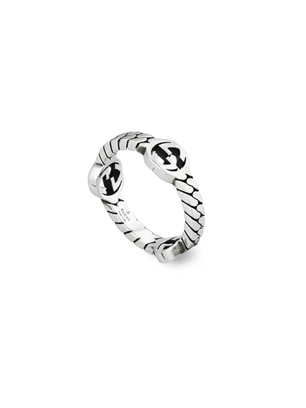 Gucci Interlocking Ring 5.5mm in Silver - Size 13