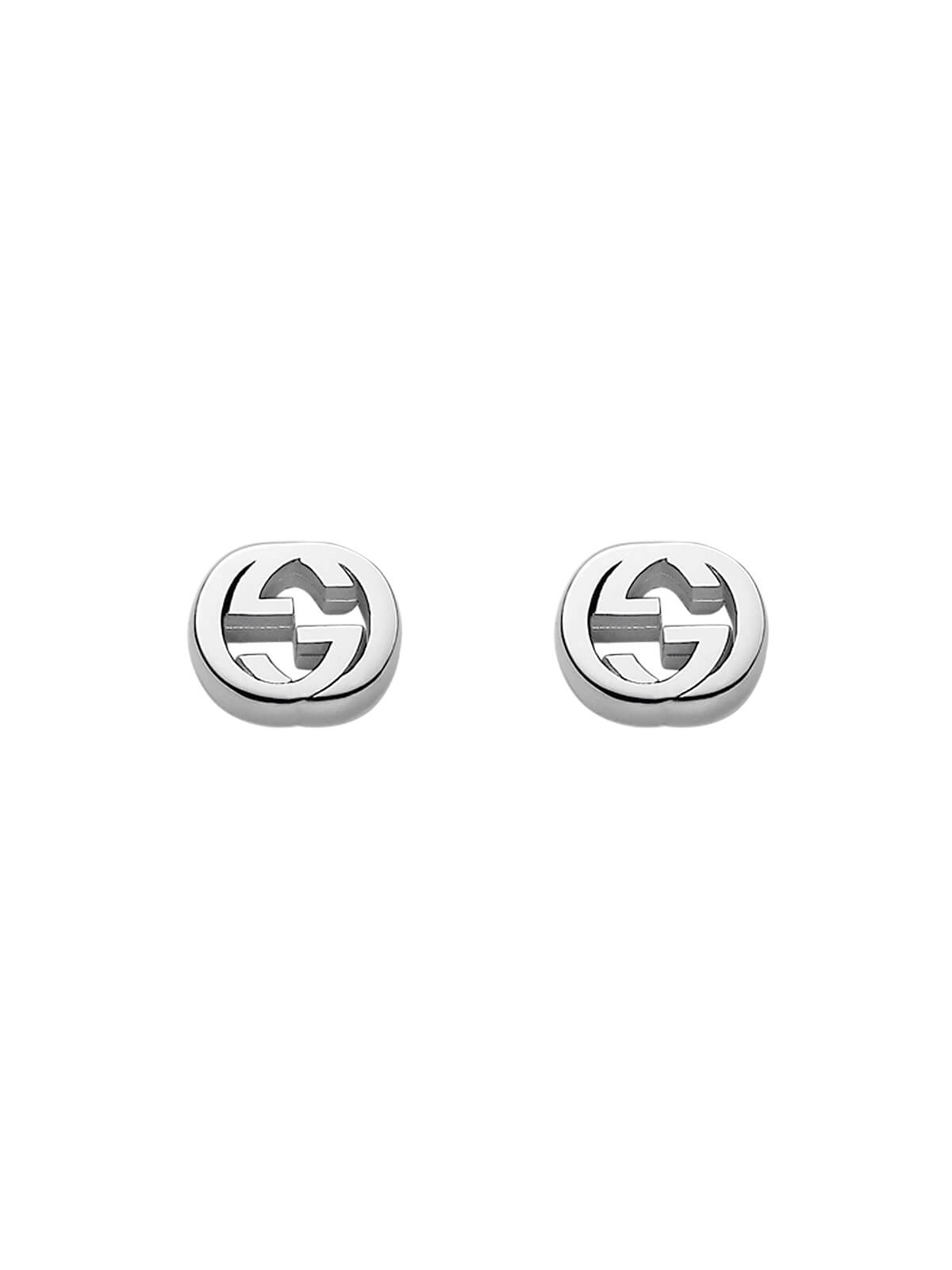 Gucci Interlocking Silver Stud Earrings