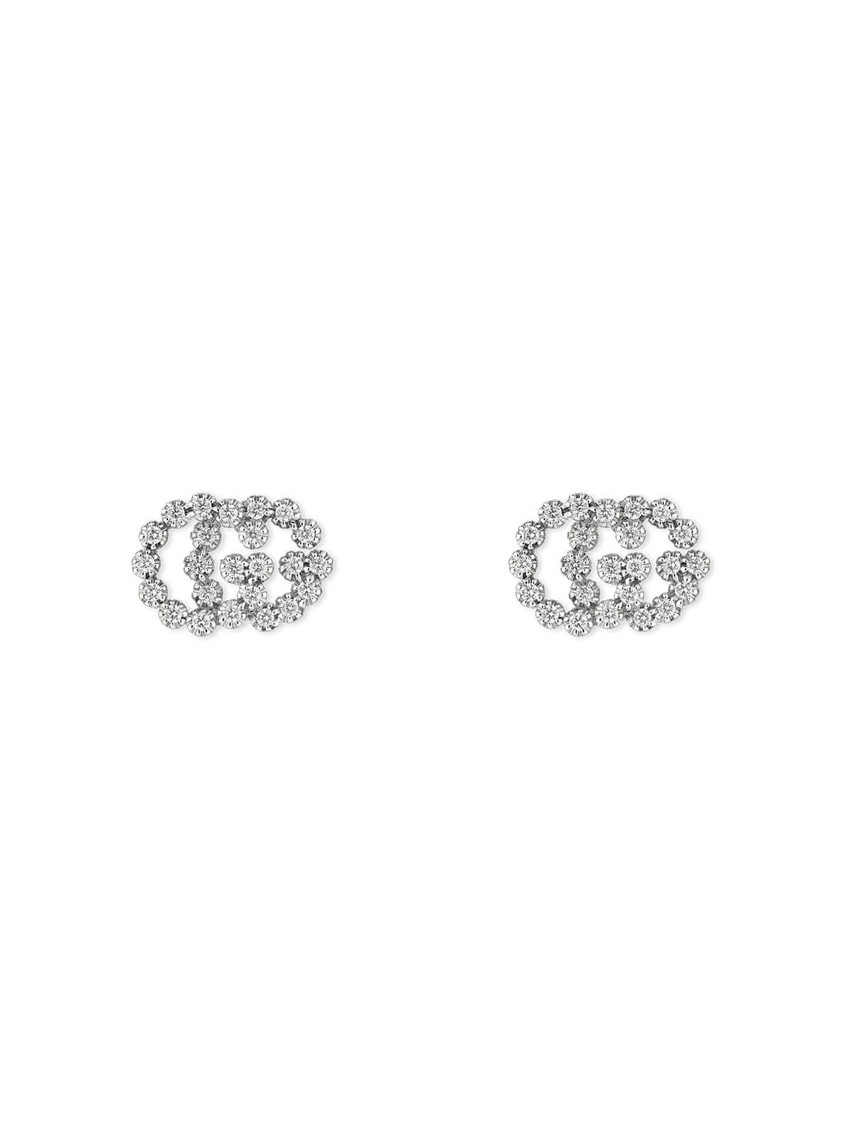 Gucci GG Running Earrings in 18ct White Gold with Diamonds YBD48167600300U