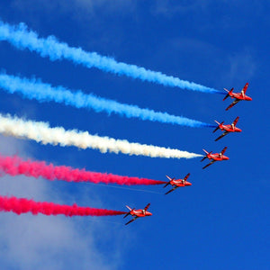 The RAF Red Arrows can be seen at Eastbourne Airbourne on Friday 17th, Saturday 18th and Sunday 19th August 2018.