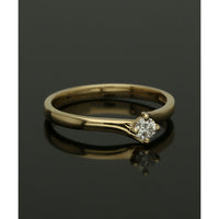 Diamond Solitaire Engagement Ring 0.15ct Round Brilliant Cut in 9ct Yellow Gold