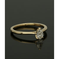 Diamond Solitaire Engagement Ring 0.30ct Certificated Pear Cut in 9ct Yellow Gold