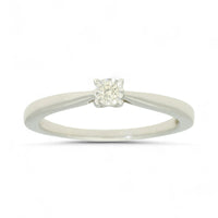 Diamond Solitaire Miracle Set Engagement Ring 0.05ct Round Brilliant Cut in 9ct White Gold