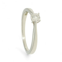 Diamond Solitaire Miracle Set Engagement Ring 0.10ct Round Brilliant Cut in 9ct White Gold