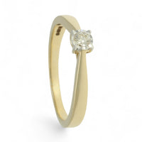 Diamond Solitaire Miracle Set Engagement Ring 0.10ct Round Brilliant Cut in 9ct Yellow Gold