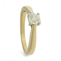 Diamond Solitaire Miracle Set Engagement Ring 0.20ct Round Brilliant Cut in 9ct Yellow Gold