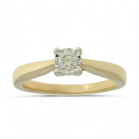 Diamond Solitaire Miracle Set Engagement Ring 0.20ct Round Brilliant Cut in 9ct Yellow Gold