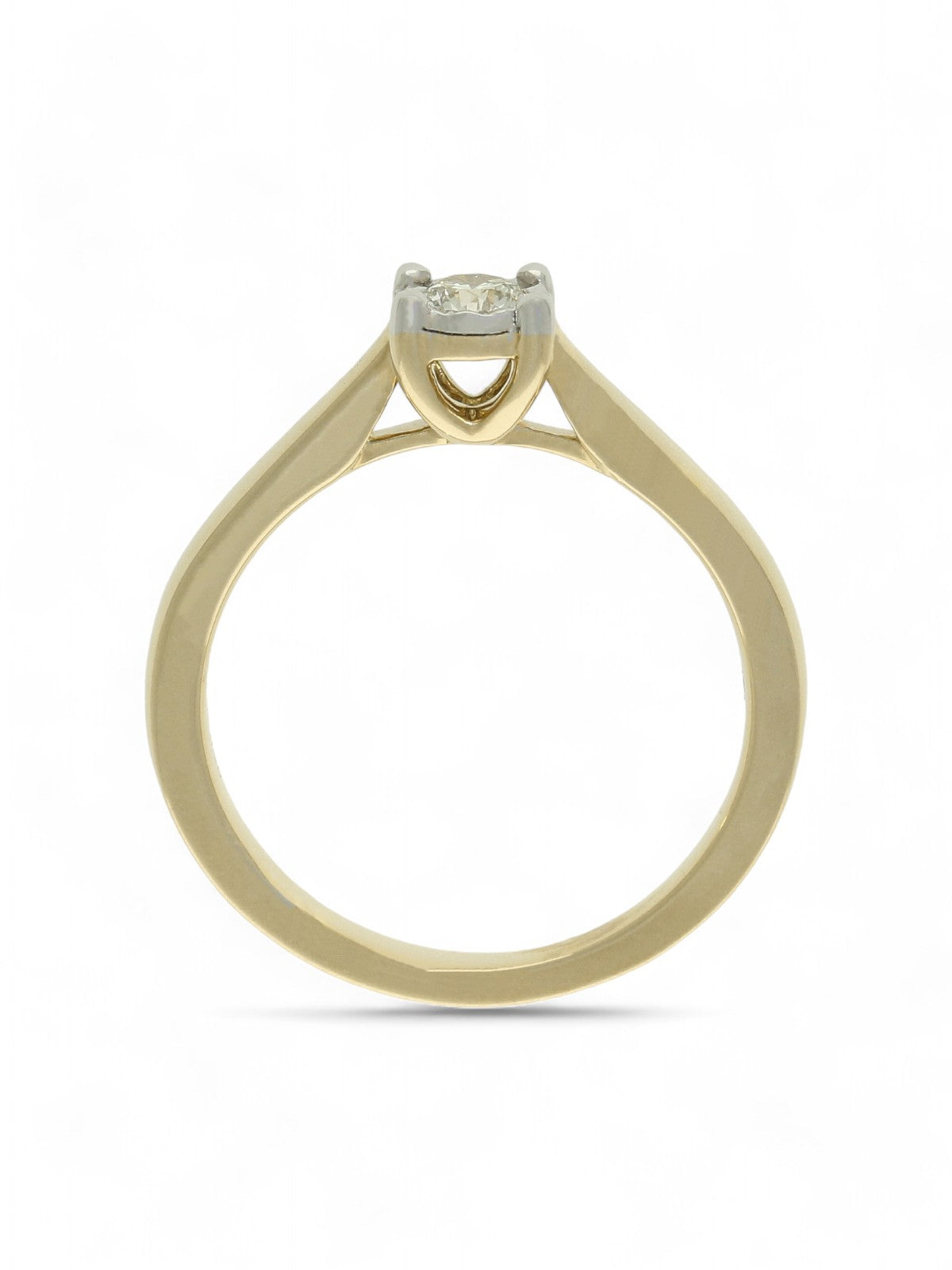 Diamond Solitaire Miracle Set Engagement Ring 0.20ct Round Brilliant Cut in 9ct Yellow Gold