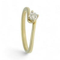 Diamond Solitaire Miracle Set Engagement Ring 0.05ct Round Brilliant in 9ct Yellow Gold