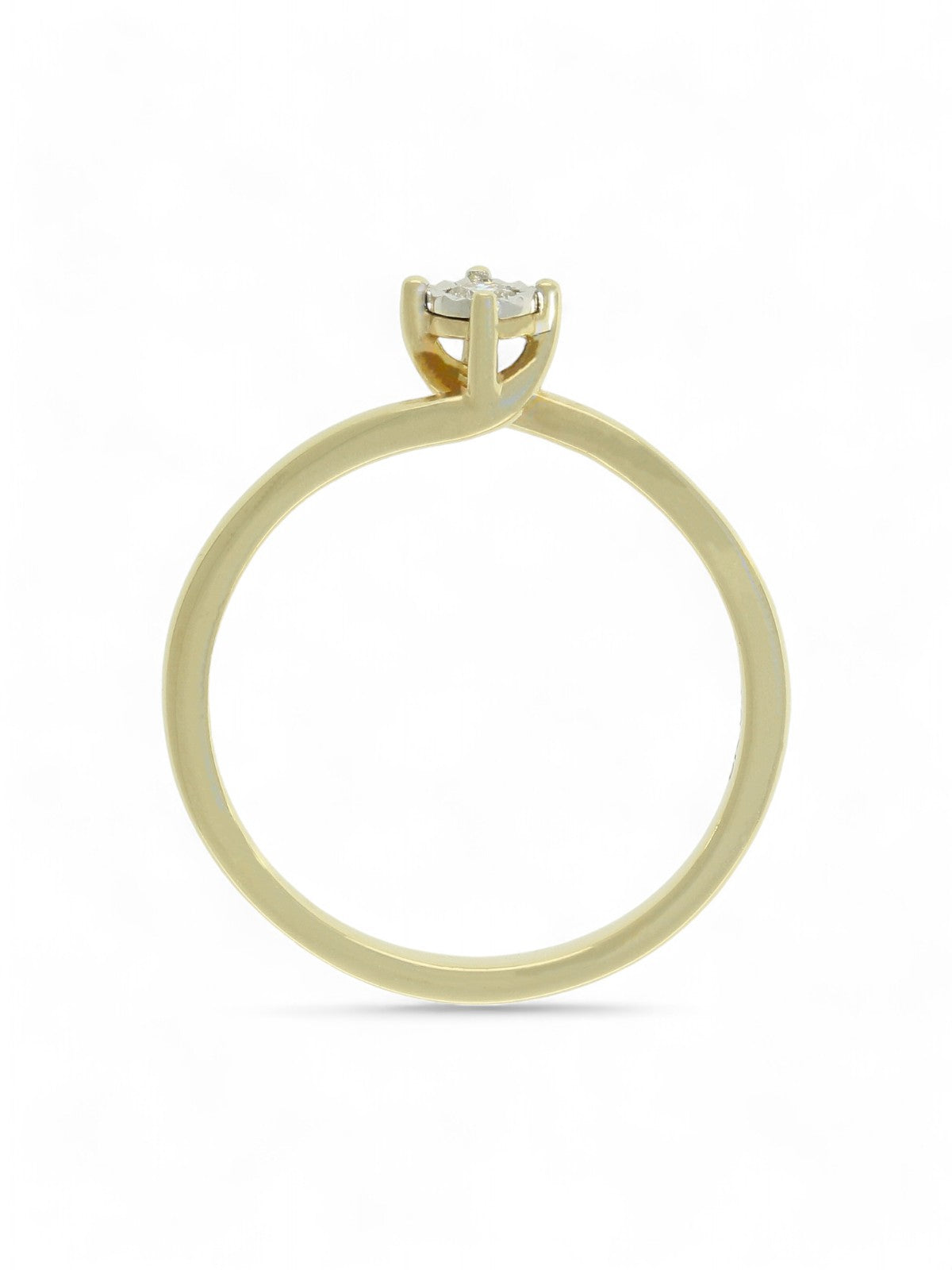 Diamond Solitaire Miracle Set Engagement Ring 0.05ct Round Brilliant in 9ct Yellow Gold