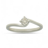 Diamond Solitaire Miracle Set Engagement Ring 0.08ct Round Brilliant in 9ct White Gold