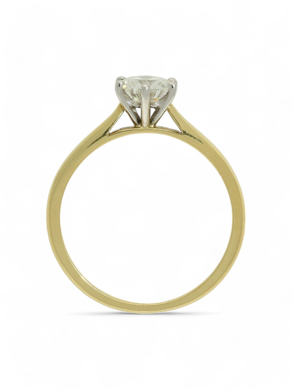 SALE Diamond Solitaire Engagement Ring "The Beatrice Collection"  0.70ct Certificated Round Brilliant Cut in 18ct Yellow & White Gold