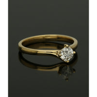 Diamond Solitaire Engagement Ring 0.30ct Certificated Round Brilliant Cut in 18ct Yellow Gold