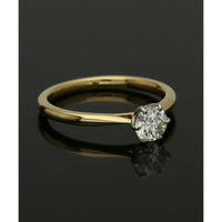 Diamond Solitaire Engagement Ring 0.50ct Certificated Round Brilliant Cut in 18ct Yellow Gold & Platinum