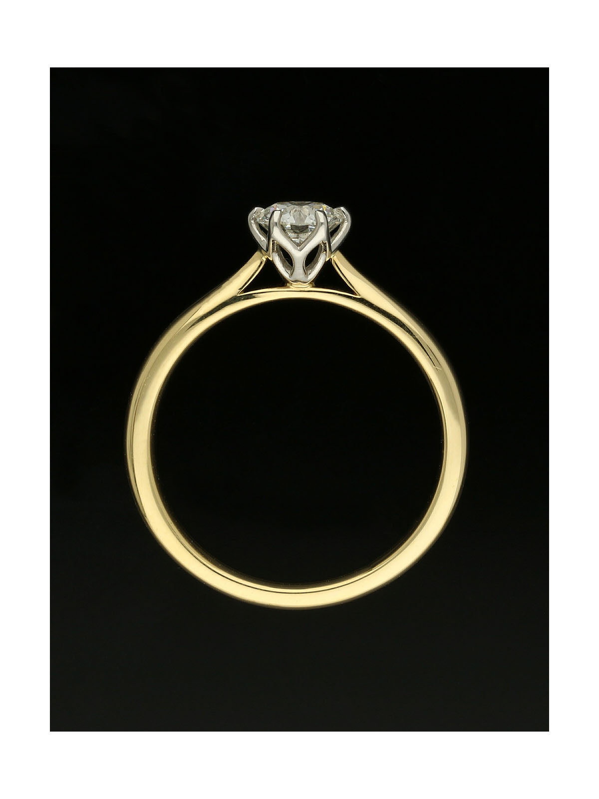 Diamond Solitaire Engagement Ring 0.50ct Certificated Round Brilliant Cut in 18ct Yellow Gold & Platinum