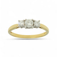 Diamond Three Stone Ring in 18ct Yellow & White Gold