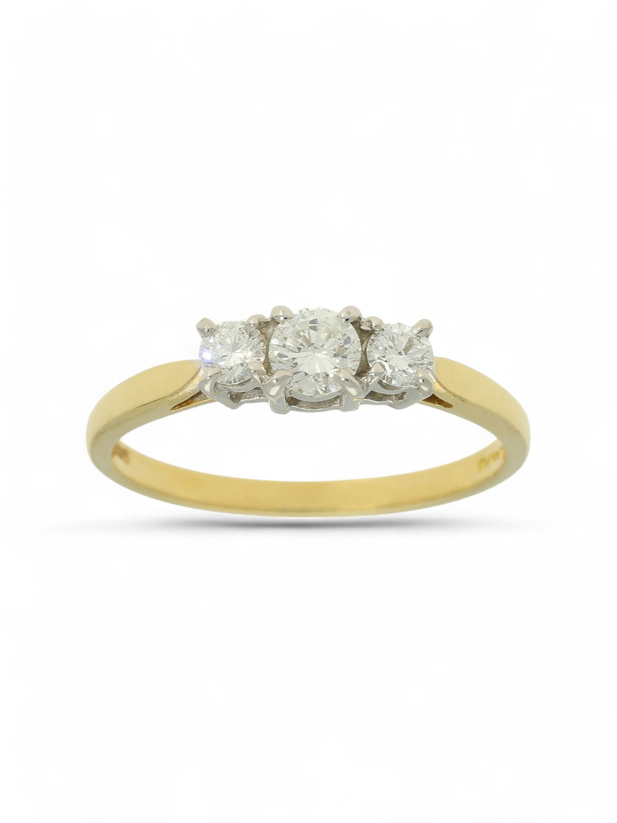 Diamond Three Stone Ring in 18ct Yellow & White Gold