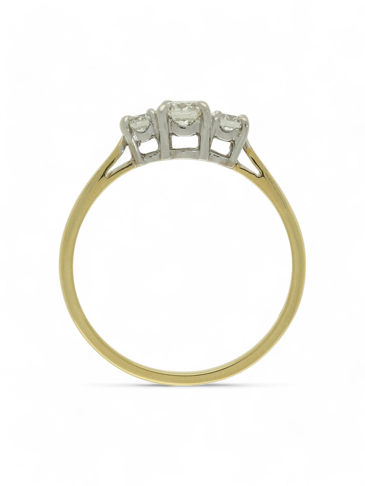 Diamond Three Stone Ring in 18ct Yellow & White Gold