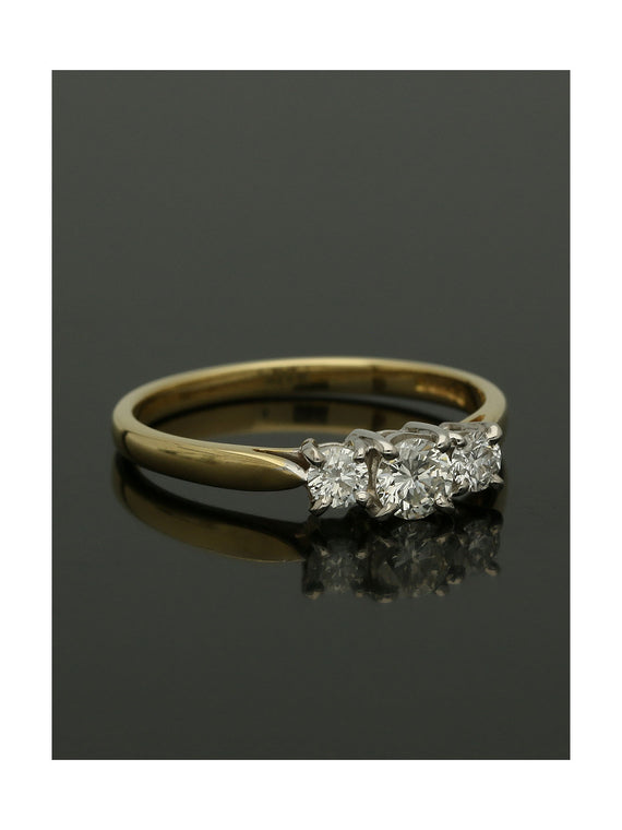Diamond Three Stone Ring in 18ct Yellow & White Gold