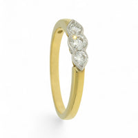 Three Stone Diamond Ring 0.30ct Round Brilliant Cut in 18ct Yellow & White Gold