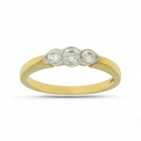 Three Stone Diamond Ring 0.30ct Round Brilliant Cut in 18ct Yellow & White Gold