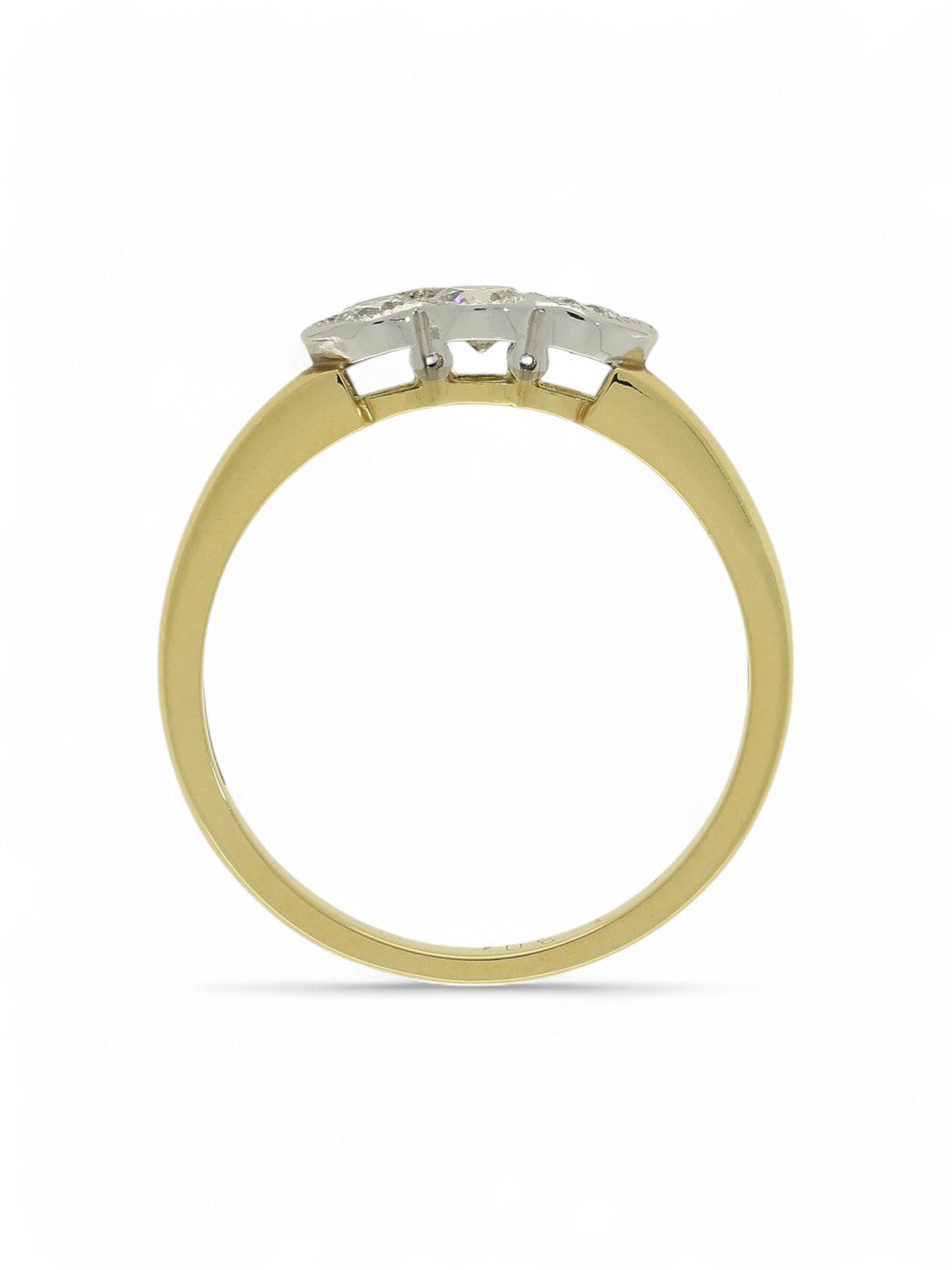 Three Stone Diamond Ring 0.30ct Round Brilliant Cut in 18ct Yellow & White Gold