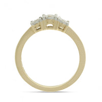 Diamond Three Stone Miracle Plate Ring 0.15ct Round Brilliant Cut in 9ct Yellow & White Gold