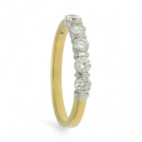 Five Stone Diamond Ring 0.50ct Certificated Round Brilliant Cut in 18ct Yellow & White Gold